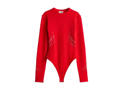HERONPRESTON x H&M H2 Rhinestone-Detailed Thong Bodysuit "Red"