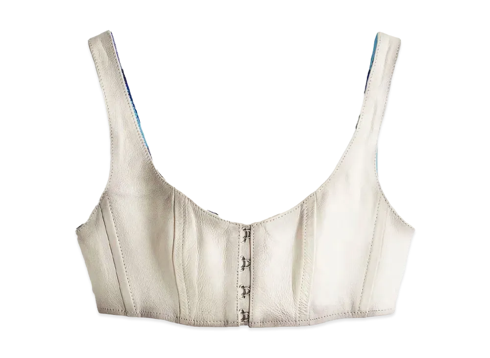 HERONPRESTON x H&M H2 Leather Cropped Bustier Top "White"