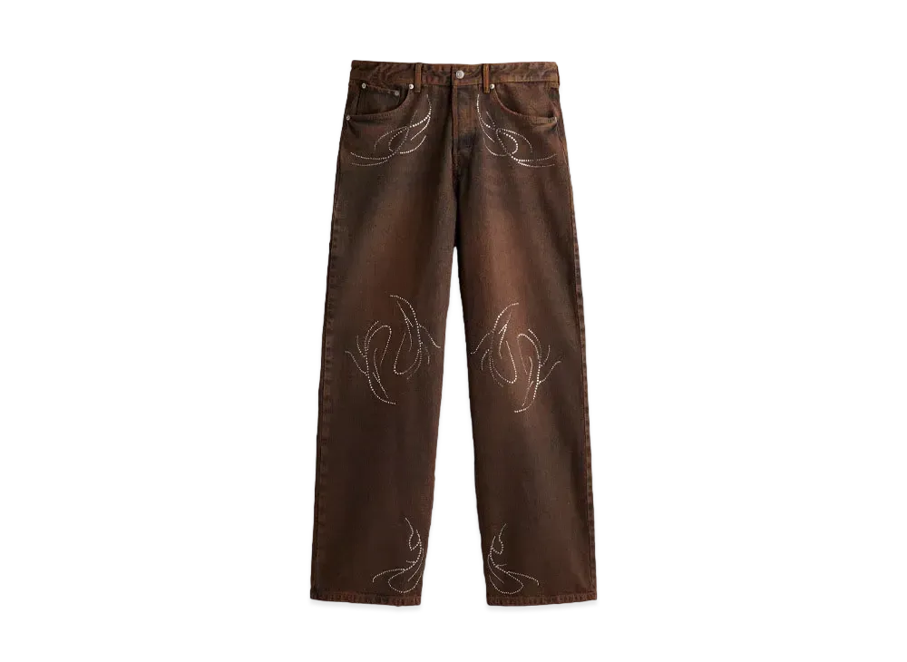 HERONPRESTON x H&M H2 Rhinestone Detail Loose Denim "Dark Brown"