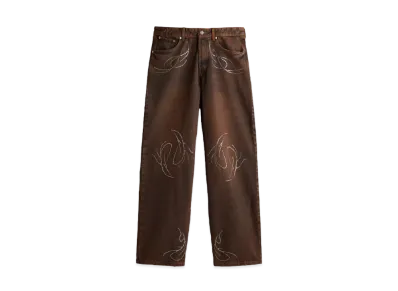 HERONPRESTON x H&M H2 Rhinestone Detail Loose Denim "Dark Brown"