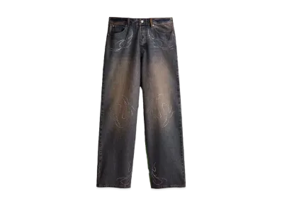 HERONPRESTON x H&M H2 Rhinestone Detail Loose Denim "Dark Denim Blue"