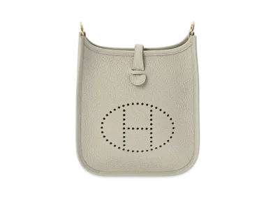 Hermes Evelyne 1 Taurillon Clemence "Beton/Gold"