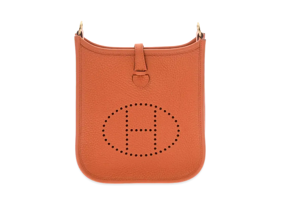 Hermes Evelyne 3 Taurillon Clemence "Orange/Gold"
