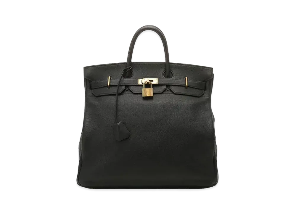 Hermes Haut a Courroies Taurillon Clemence "Noir/Gold"