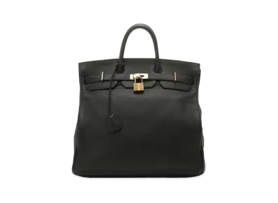 Hermes Haut a Courroies Taurillon Clemence "Noir/Gold"