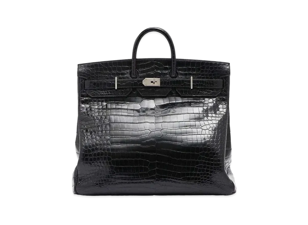 Hermes Haut a Courroies Porosus "Noir/Silver"