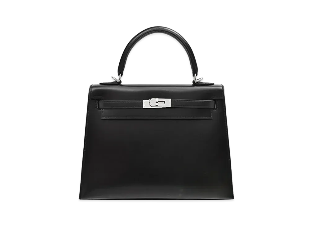 Hermes Kelly Sellier Box Calf "Noir/Silver"