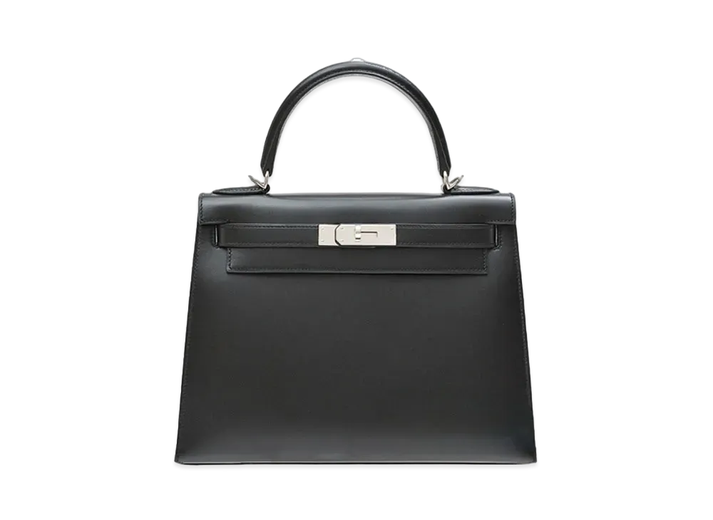 Hermes Kelly Sellier Tadelakt "Noir/Silver"