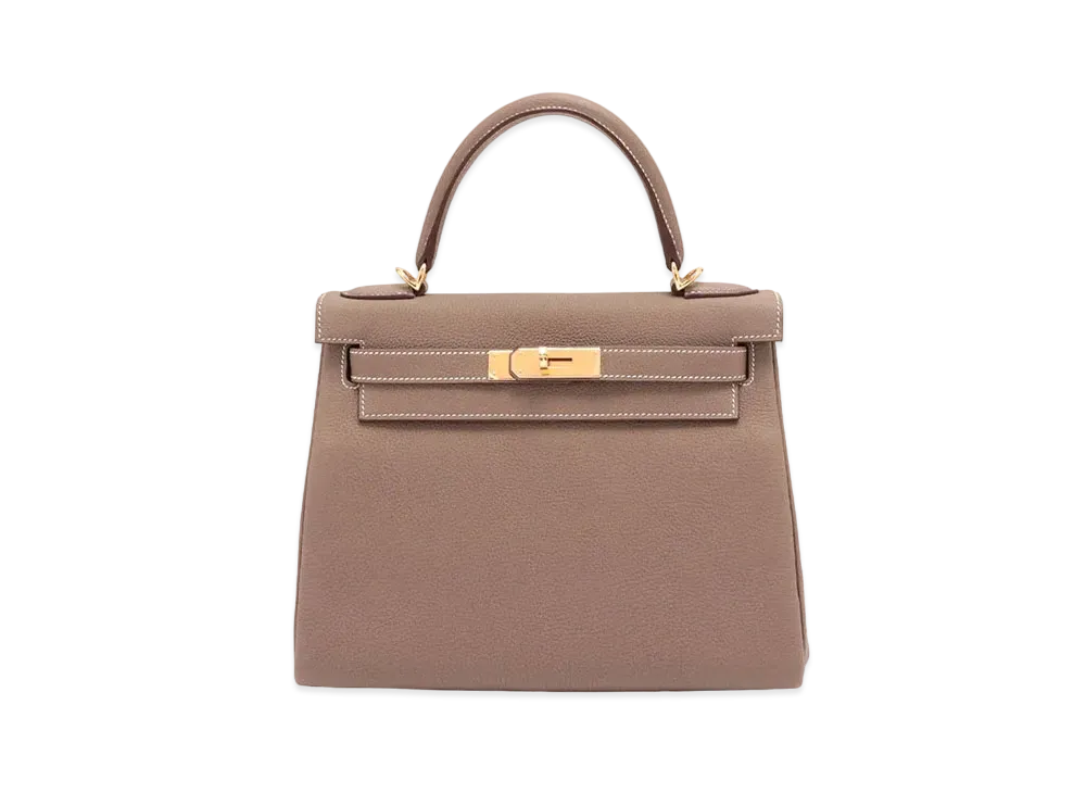 Hermes Kelly Retourne Togo "Etoupe/Gold"