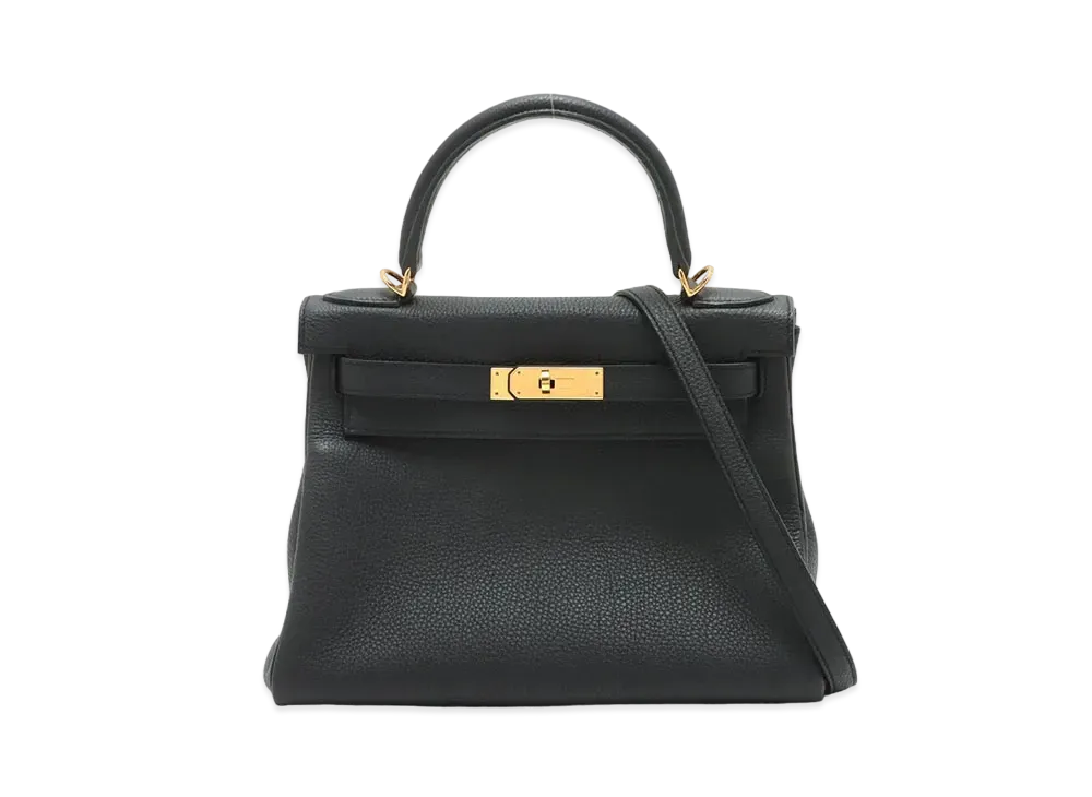 Hermes Kelly Retourne Togo "Noir/Gold"