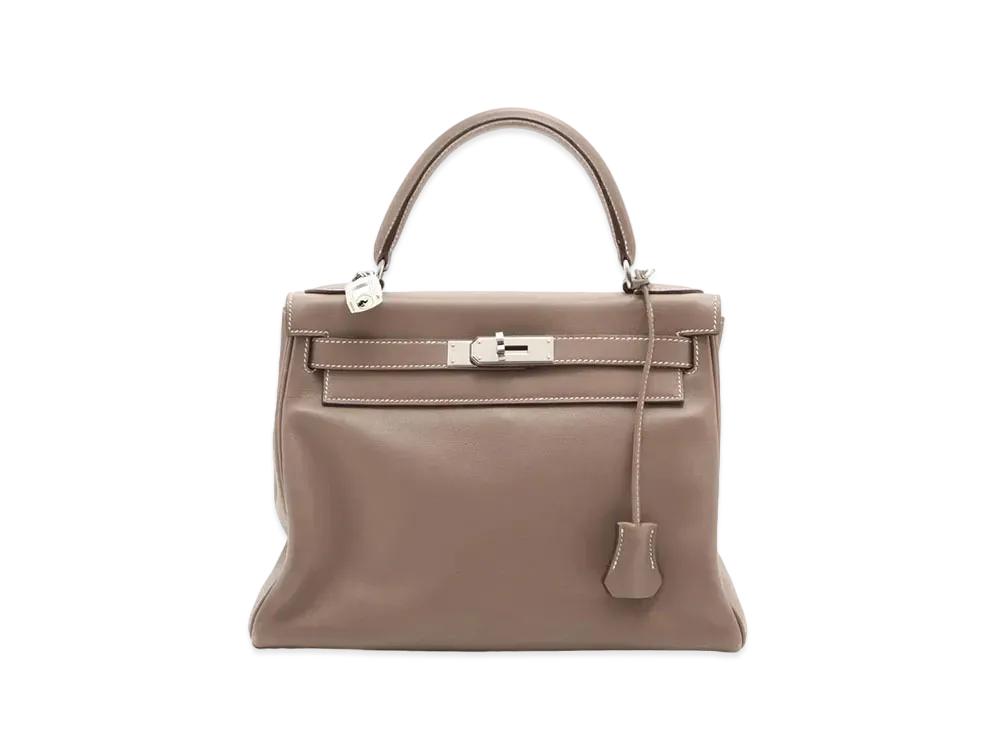 Hermes Kelly Retourne Swift "Etoupe/Silver"