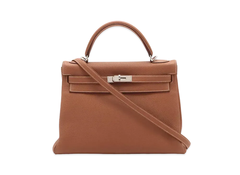 Hermes Kelly Retourne Taurillon Clemence "Gold/Silver"