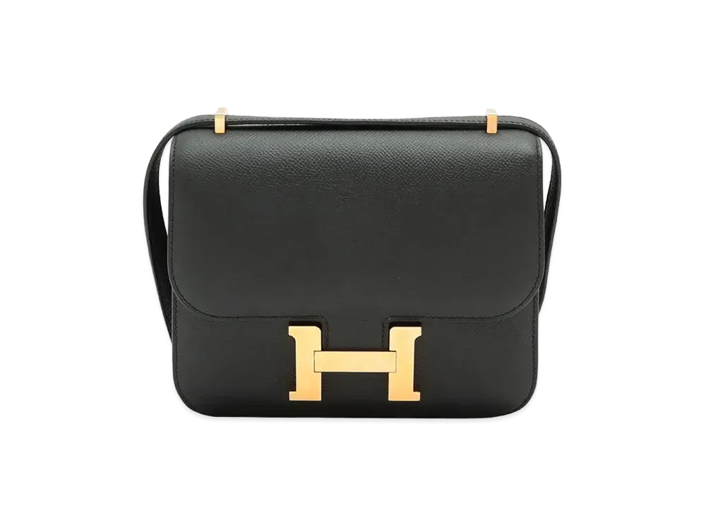 Hermes Constance Veau Epsom "Noir/Gold"