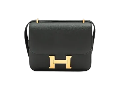 Hermes Constance Veau Epsom "Noir/Gold"