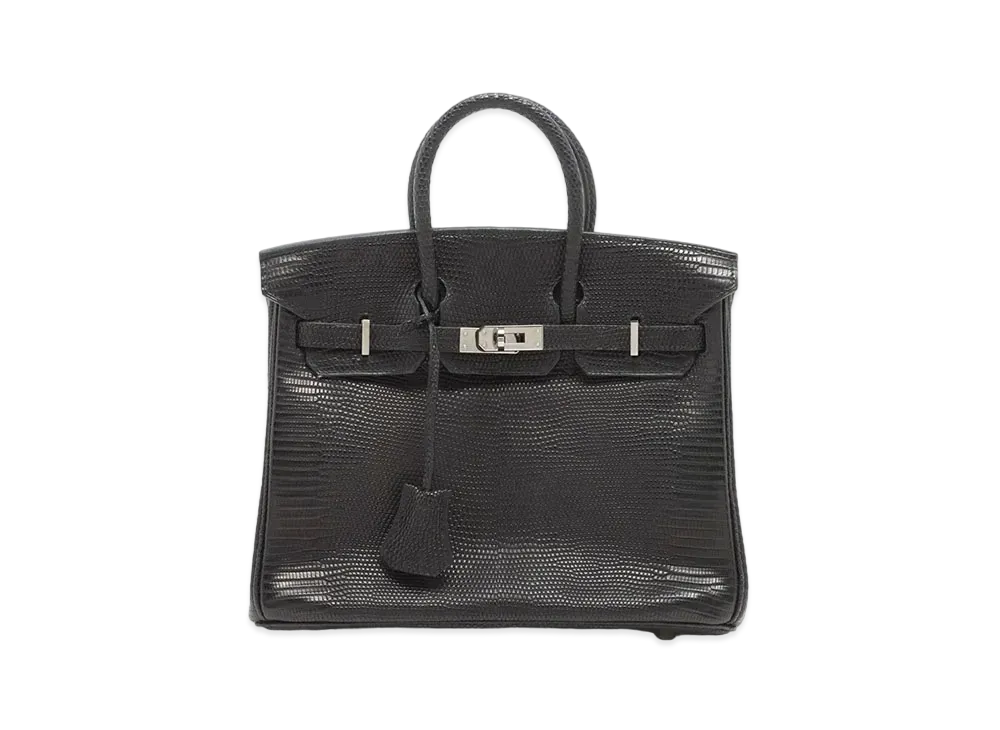 Hermes Birkin Lizard "Noir/Silver"