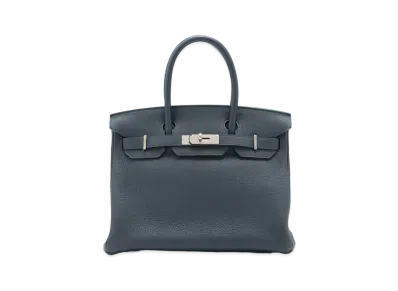 Hermes Birkin Taurillon Clemence "Bleu Nuit/Silver"