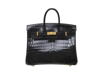 Hermes Birkin Crocodile Niloticus "Noir/Gold"