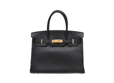 Hermes Birkin Chevre Mysore "Noir/Gold"