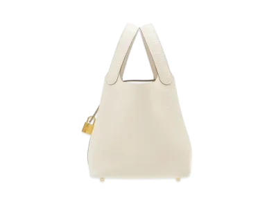Hermes Picotin Lock Taurillon Clemence "Craie/Gold"