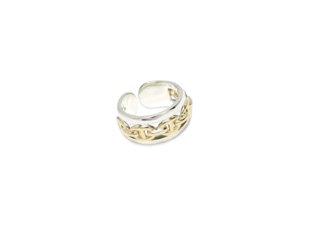 Hermes Chaine D'ancre Enchainee Ring "Silver/Gold"