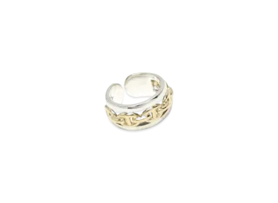 Hermes Chaine D'ancre Enchainee Ring "Silver/Gold"