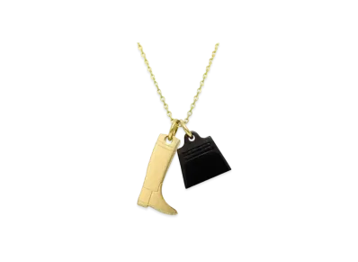 Hermes Amulettes Maroquinier Necklace Small Model Buffalo Horn "Gold"