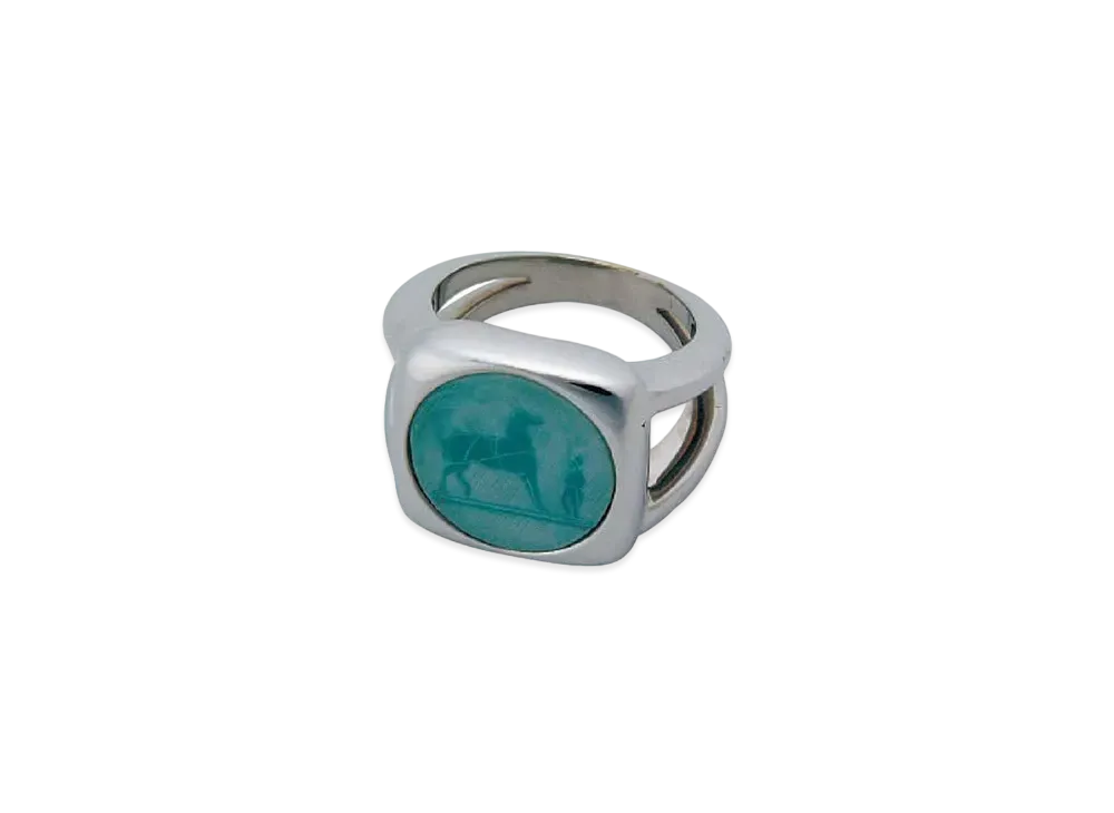 Hermes Corozo Ring "Silver/Green/Metal"