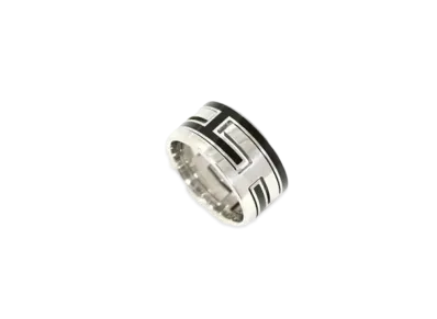 Hermes Move H Ring "Silver/Black"