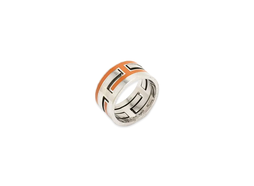 Hermes Move H Ring "Silver/Orange"