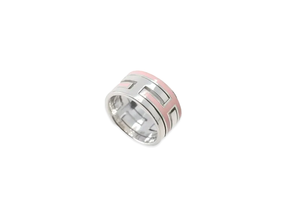 Hermes Move H Ring "Silver/Pink"