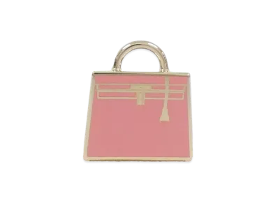 Hermes Curiosite Kelly Charm "Gold/Rose Azalee/Metal"