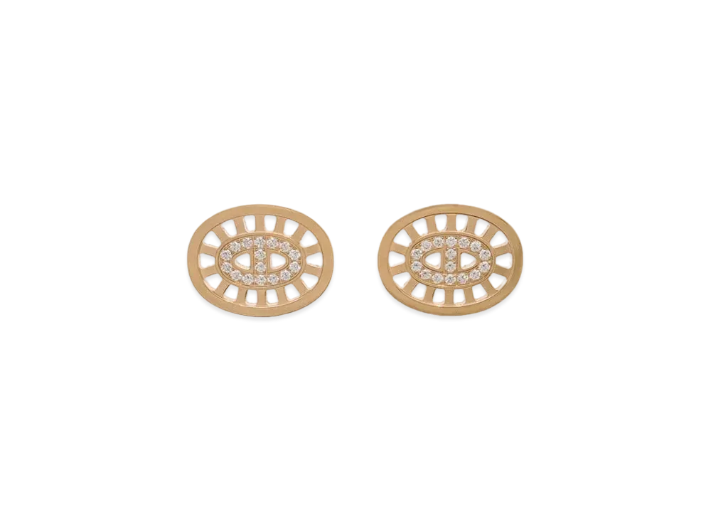 Hermes Chaine D'ancre Divine Diamond Earrings "Pink Gold"