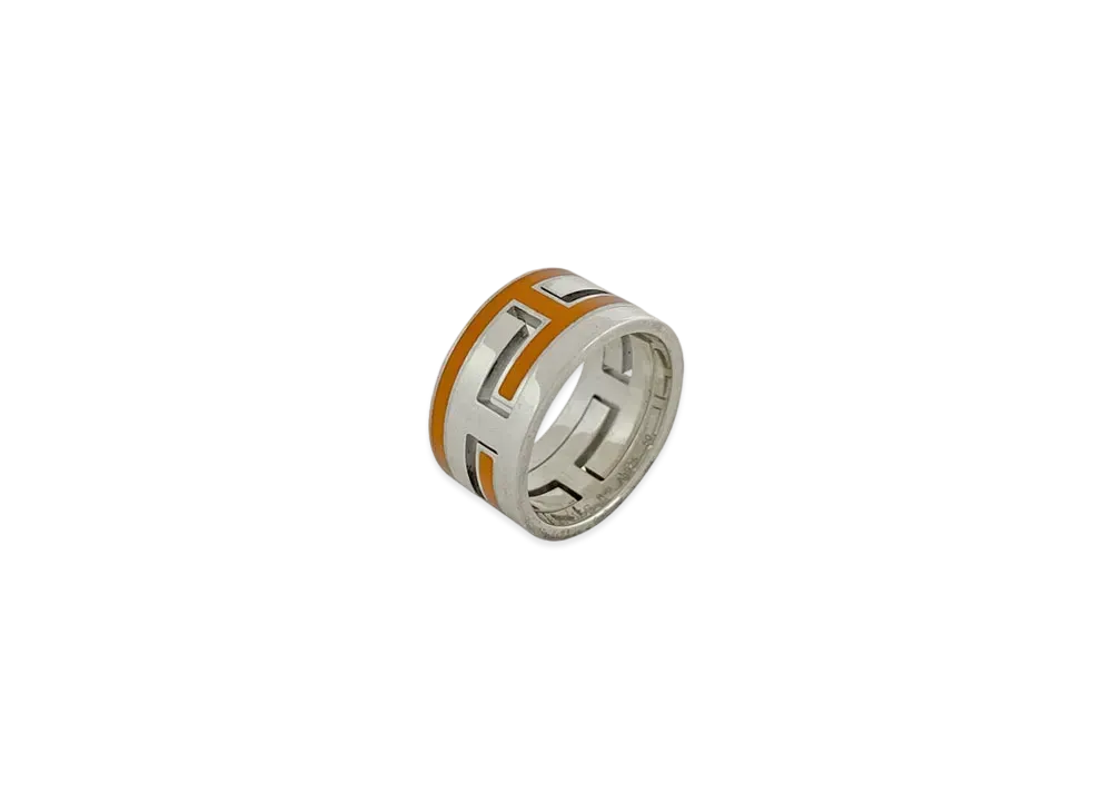 Hermes Move H Ring "Silver/Orange"