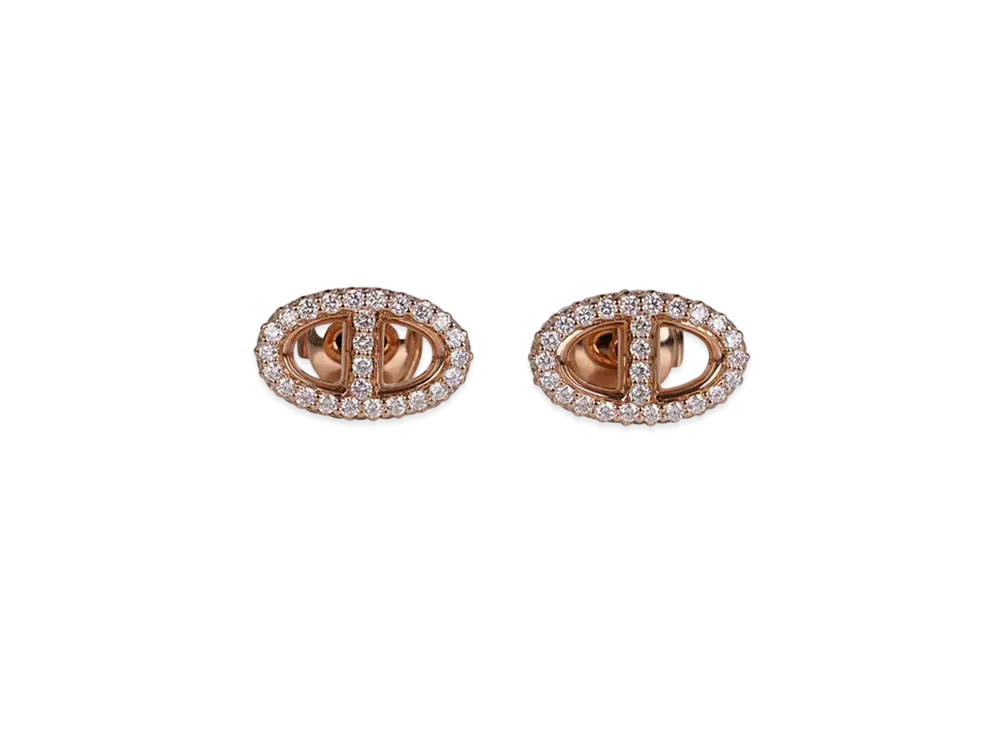 Hermes New Farandole Diamond Earrings "Pink Gold"
