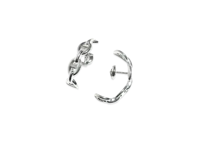 Hermes Chaine D'ancre Enchainee Earrings "Silver"
