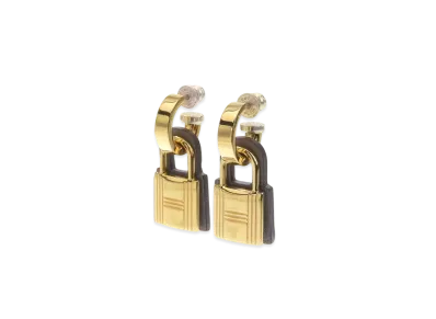 Hermes Hermes O Kelly Earrings Veau Swift "Etoupe/Gold"