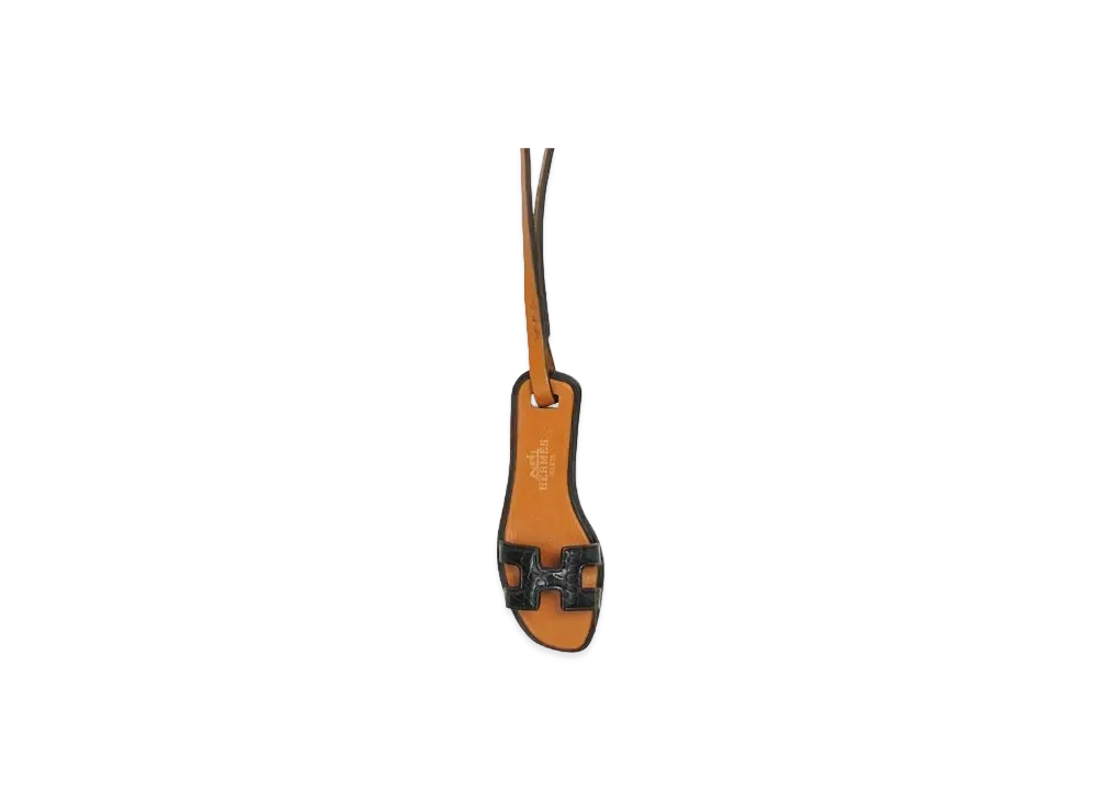 Hermes Oran Nano Lizard/Butler/Vache Hunter "Black/Natural Sable/Black"