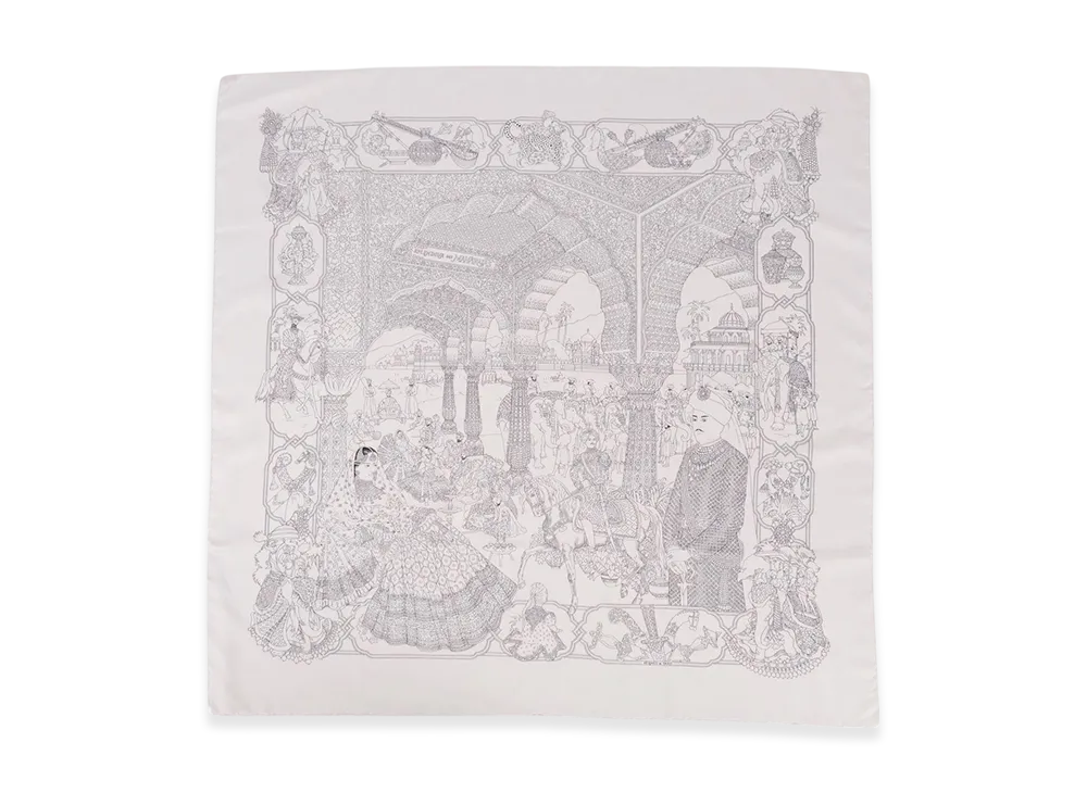 Hermes Scarf 90 Splendeur Des Maharajas "Light Blue"