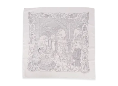 Hermes Scarf 90 Splendeur Des Maharajas "Light Blue"
