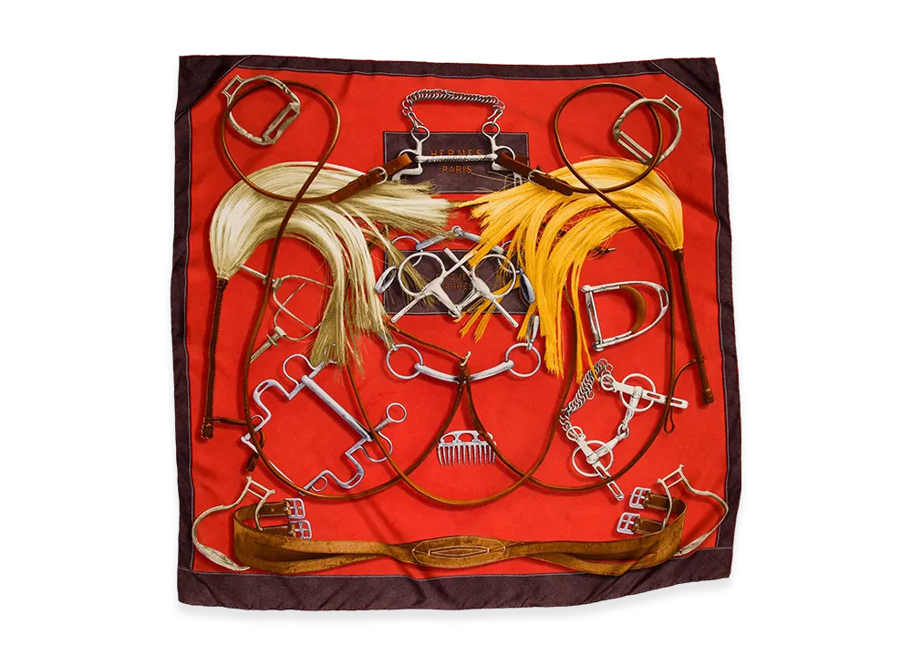 エルメス カレ 90 プロジェクト クレヨン "ブラウン/レッド"