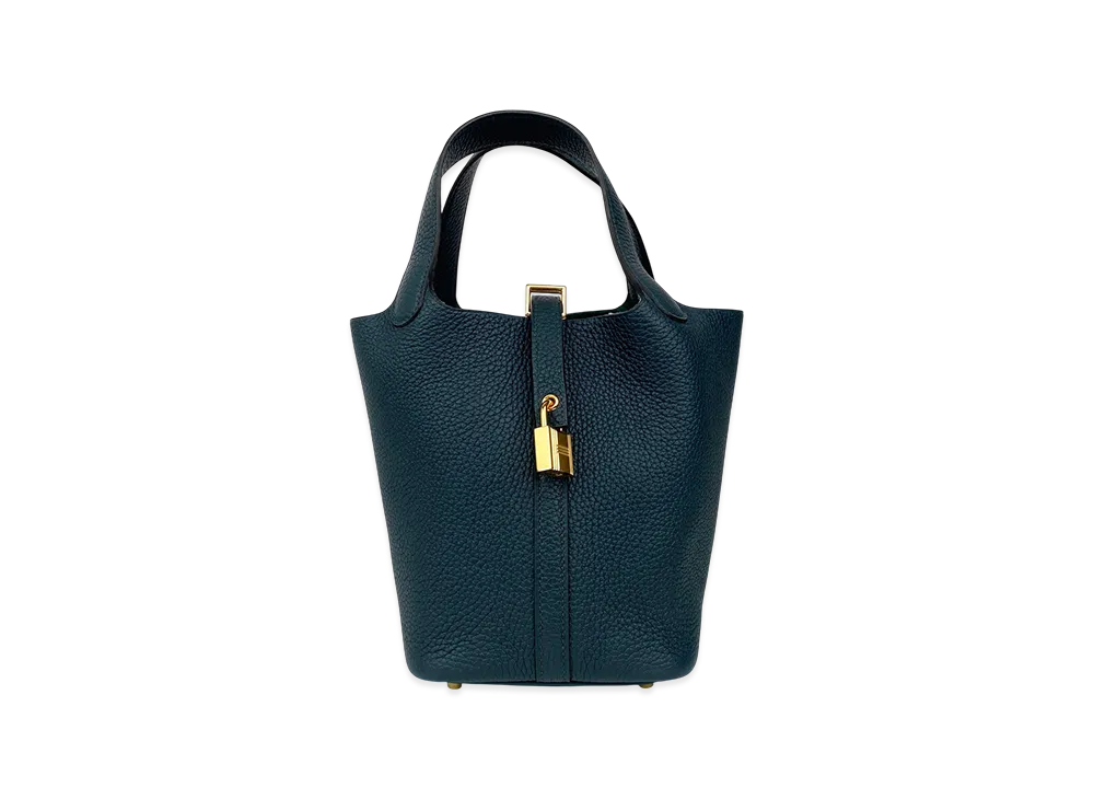 Hermes Picotin Lock 18/PM Taurillon Clemence "Green"