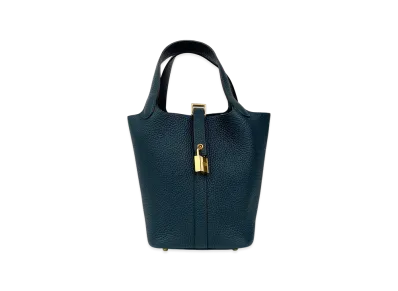 Hermes Picotin Lock 18/PM Taurillon Clemence "Green"