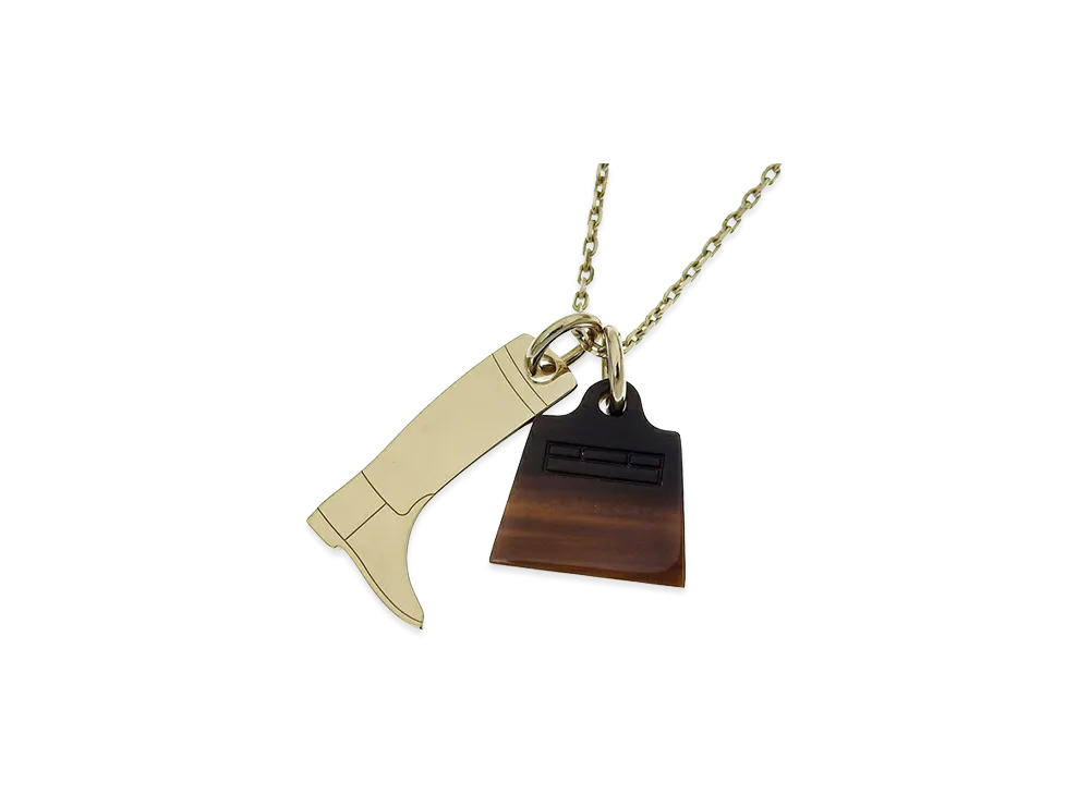 Hermes Women's Amulette Maroquinier Necklace "Gold"