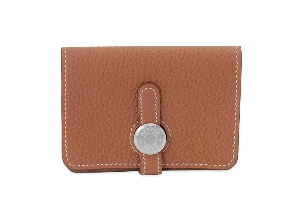 Hermes Business Card Holder Card Case "Gold Brown"