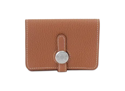 Hermes Business Card Holder Card Case "Gold Brown"