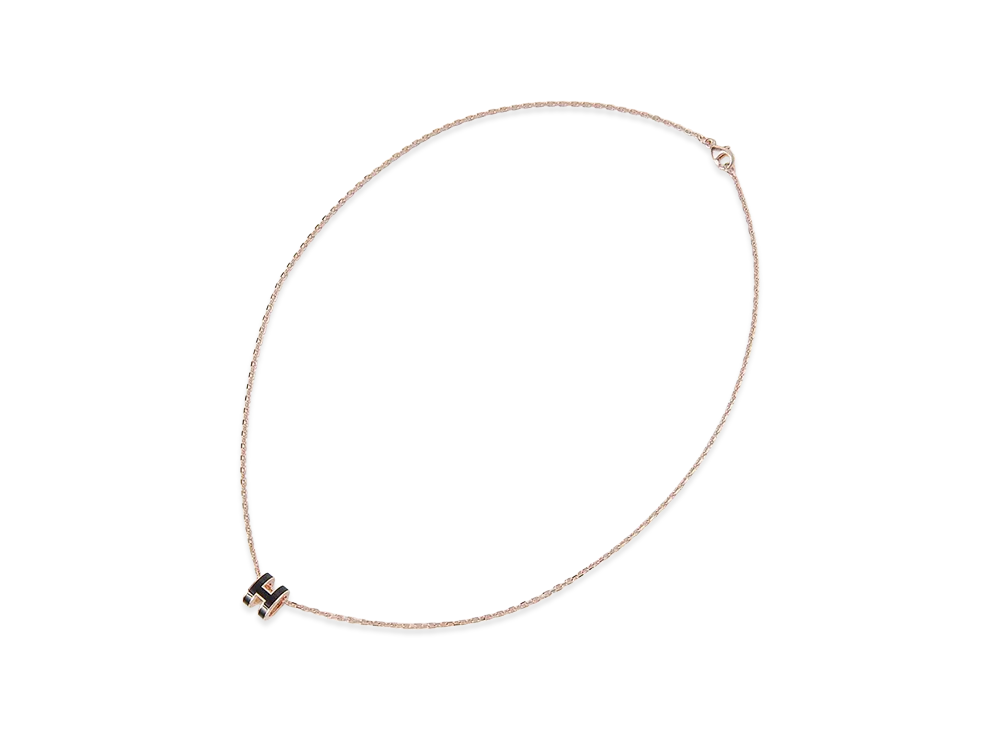 Hermes Necklace "Black/Pink Gold"