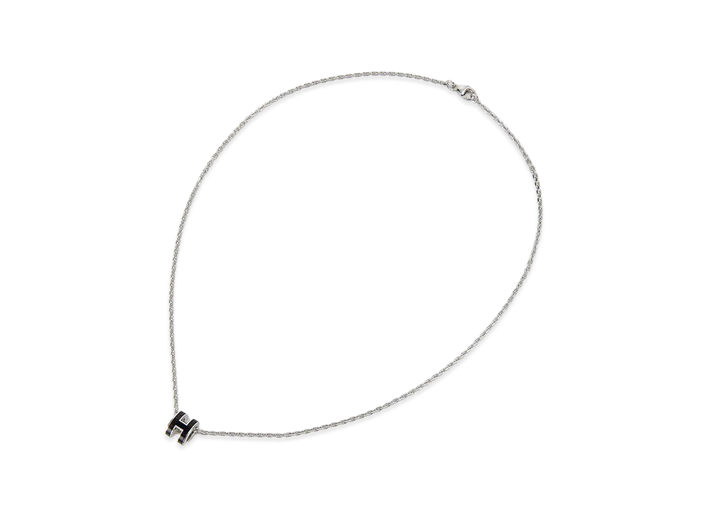Hermes Necklace "Black/Silver"
