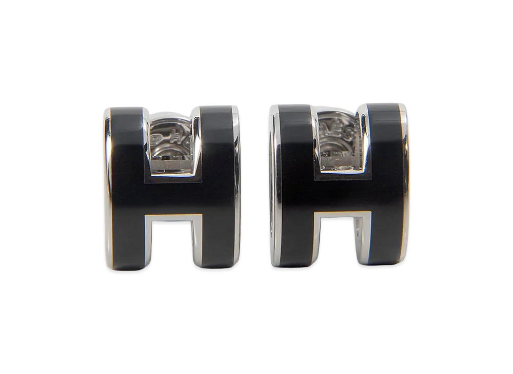 Hermes Earrings "Black/Silver"