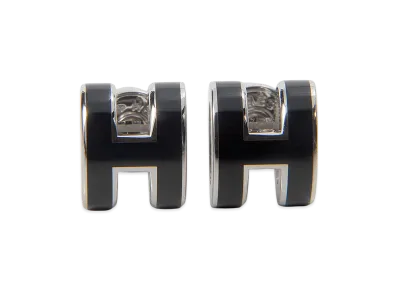 Hermes Earrings "Black/Silver"