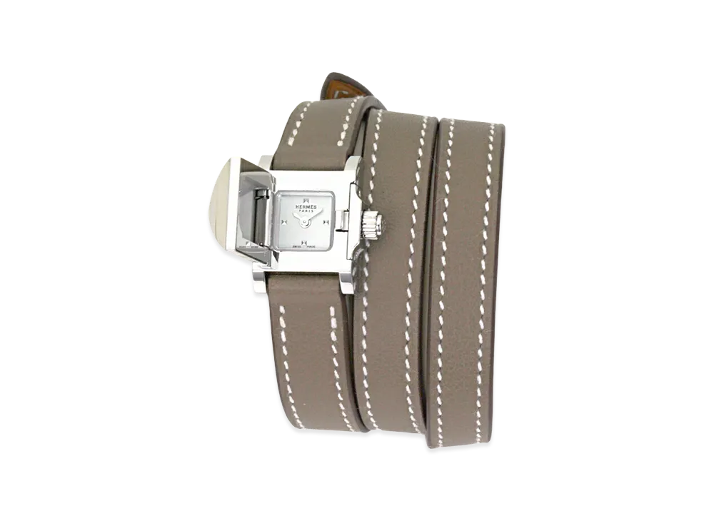 Hermes Women's Medor Triple Tour Quartz 16mm "Brown/Silver"